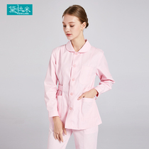 Female nurse clothing Two sets of long-sleeved winter pink doll collar student nurse work clothes large size