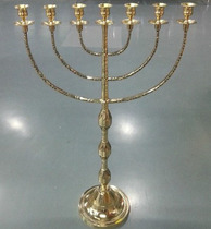 Golden Light Desk Exit IsraIsrael Seven Lamp Table Oversize Seven Holes Candleholder Candleholder Candle Pure Copper Casting