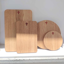 Thickened Oak Cross Chopping Block Solid Wood Cut plate with plate square round
