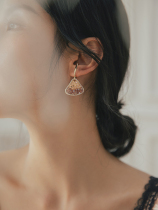 High-grade atmospheric earrings 2020 New Tide earrings light luxury ear hanging Korean temperament Net red ear clip without ear hole female