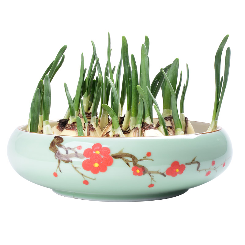 Celadon hand - made refers to flower pot ceramic household without extra large hole copper bowl lotus basin water lily grass hydroponic container