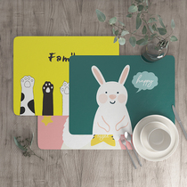 Dinner Plate Mat Insulation Cushion Home Cartoon Bowl Mat Anti-Burn Waterproof Anti-Oil Wash Leather Pan Mat Western Dining Mat