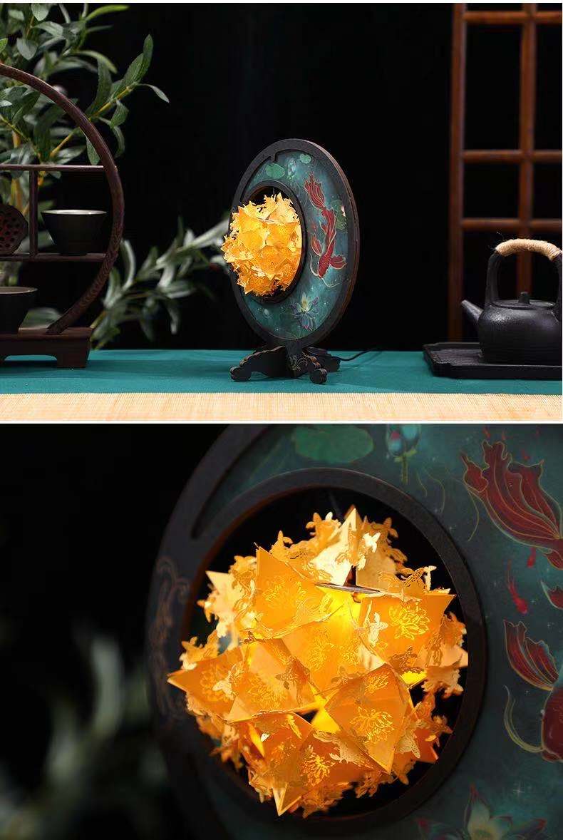 光影纸雕灯diy材料开运锦鲤解压手工装饰灯文创故宫生日礼物