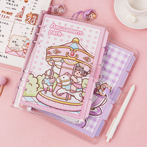 Oulun creative small potato hand book notebook little fairy loose leaf book girl account book book set stationery student cute diary soft shell transparent cane book Princess ins Wind