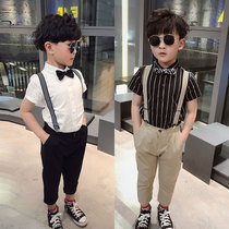 Boys' suit suit boys' new children's suits in summer dysplasia belt pants host performance costume fancy dresses