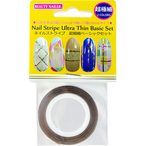 Japanese BEAUTY NAILER ultra-fine 3-color nail line curved service ultra-thin gold and silver wire tape back adhesive