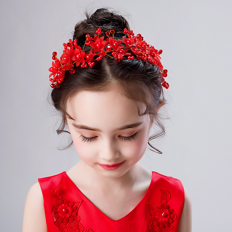 女童花朵发箍额饰女孩生日礼物公主发饰婚礼花童发带影楼造型头饰