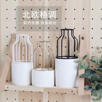 Nordic Ins Vase Dry Flower Iron Art Pendulum Pieces Modern Minima Living Room Table Botanical Flower Flower Arrangement Tabletop Decorations