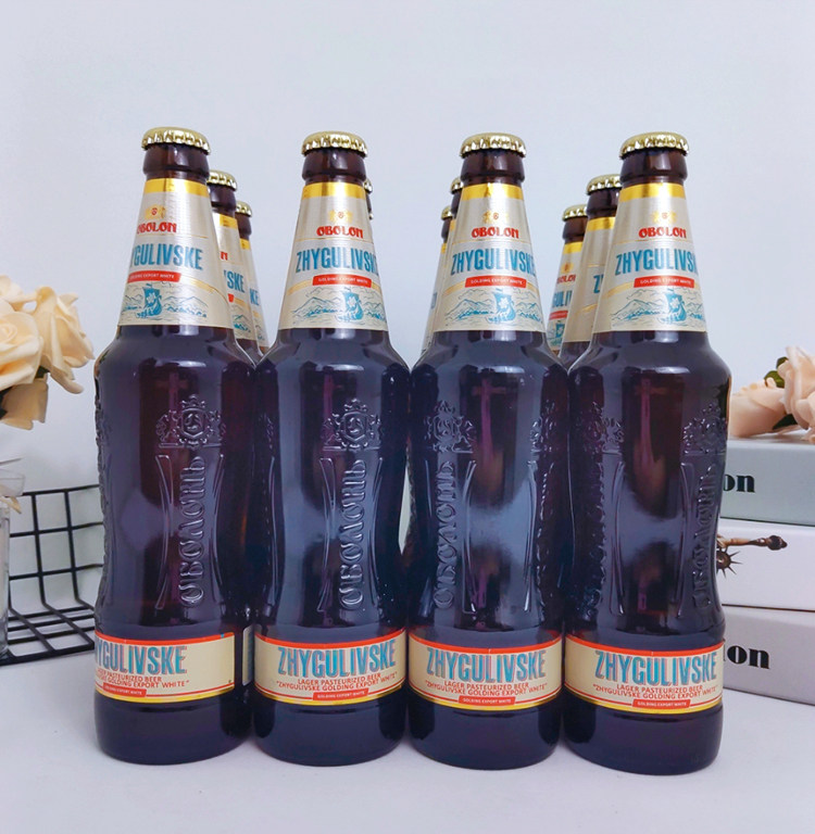 促销乌克兰进口奥伯龙窖藏黄啤小麦白啤500ml玻璃瓶精酿啤酒