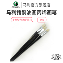Malli official T661 horse head single pig mane aluminum tube oil paintbrush Pork Hair oil drawing pen cap pen