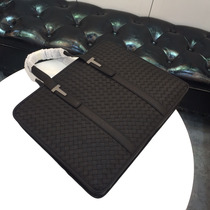 Cow Leather Woven Mens Bag 2022 New Men Business Single Shoulder Handbag and American Fashion ultra-thin briefcase