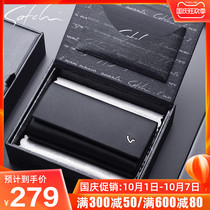 Shachi key bag mens leather coin wallet multifunctional card bag simple cowhide buckle key bag for men and women