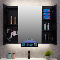 Smart mirror cabinet hanging wall bathroom storage with light mirror box washing hand toilet stainless steel defogging Black Mirror Cabinet