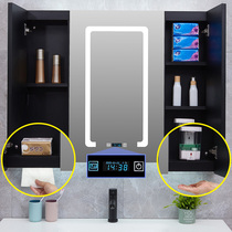 Smart mirror cabinet hanging wall stainless steel black bathroom storage with light mirror box toilet hand sanitizer paper Mirror Cabinet