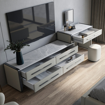 Light luxury dressing table TV cabinet integrated master bedroom high storage cabinet multifunctional rock board TV cabinet desk combination
