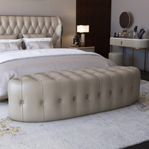 Light luxury shoe stool simple modern bedroom bed tail stool Italian minimalist high end atmosphere master bedroom bed front stool bed