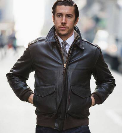 男装正品美国原产cockpit a2 21世纪版空军飞行员皮夹克 山羊皮衣_7折