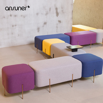 Sofa pedal stool changing shoes stool light luxury long bench Nordic simple fabric sofa pedal combination low stool