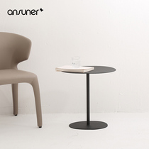 Nordic designer small apartment coffee table minimalist personality home living room sofa side round baking paint iron corner