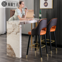 A rain life full rock slab light luxury bar table home kitchen dining table integrated partition marble bar in the island platform