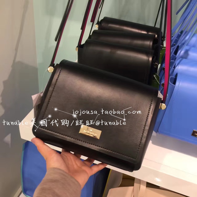 coach包美國代購 美國代購 KATE SPADE WKRU3945撞色亮牛皮翻蓋斜挎小方包avva coach