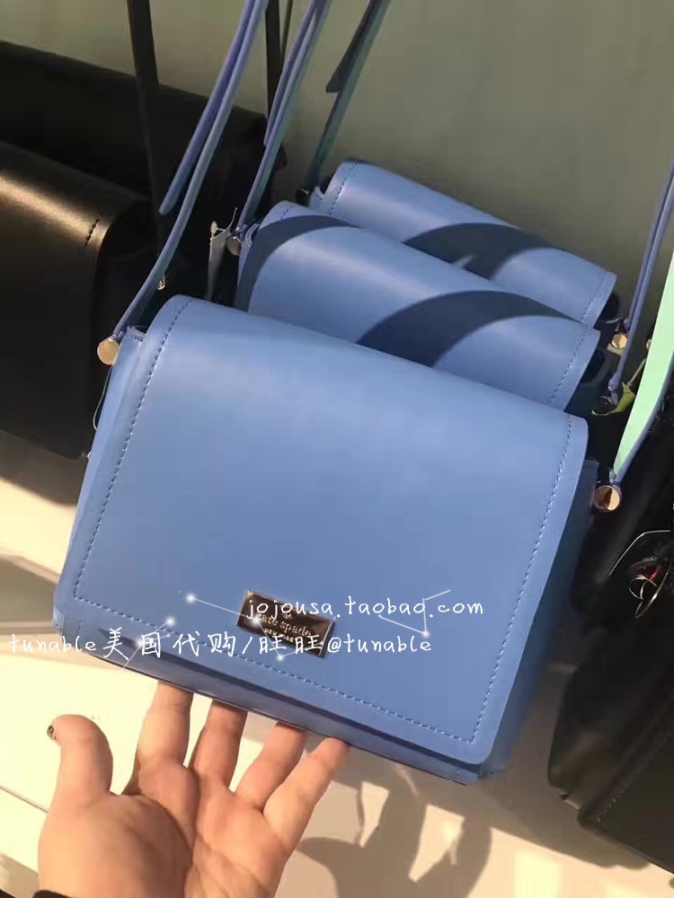 coach包美國代購 美國代購 KATE SPADE WKRU3945撞色亮牛皮翻蓋斜挎小方包avva coach