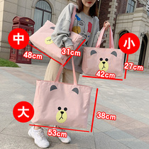 Short trip bag portable shoulder light large capacity luggage bag Cute cartoon out of the set trolley bag on the bag