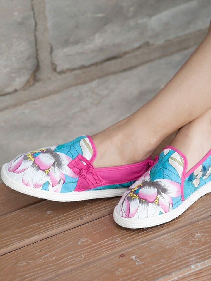 手针巧 千层底布鞋复古盘口手工布鞋