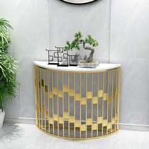 Nordic narrow-sided semicircular entrance table against the wall corridor end view table light luxury marble wall decoration table a few cabinets