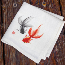 Customized name handkerchief female small square towel ancient style handkerchief cotton gift high-end custom-made Chinese style gift with Hanfu