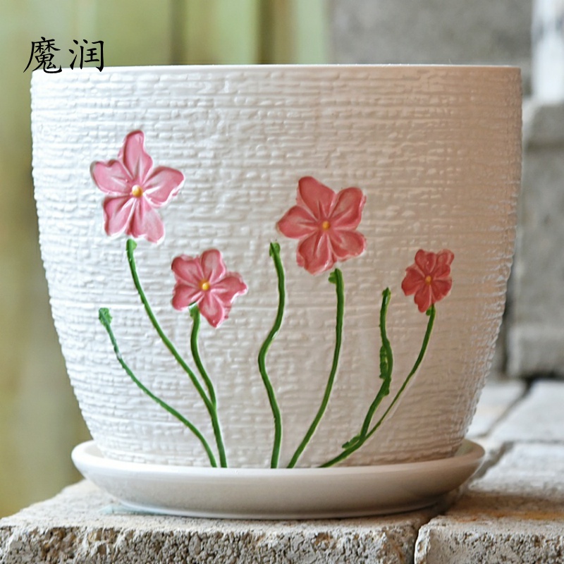 The Ceramic pot special offer a clearance large oversized other household contracted plastic small fleshy flower POTS with supporting