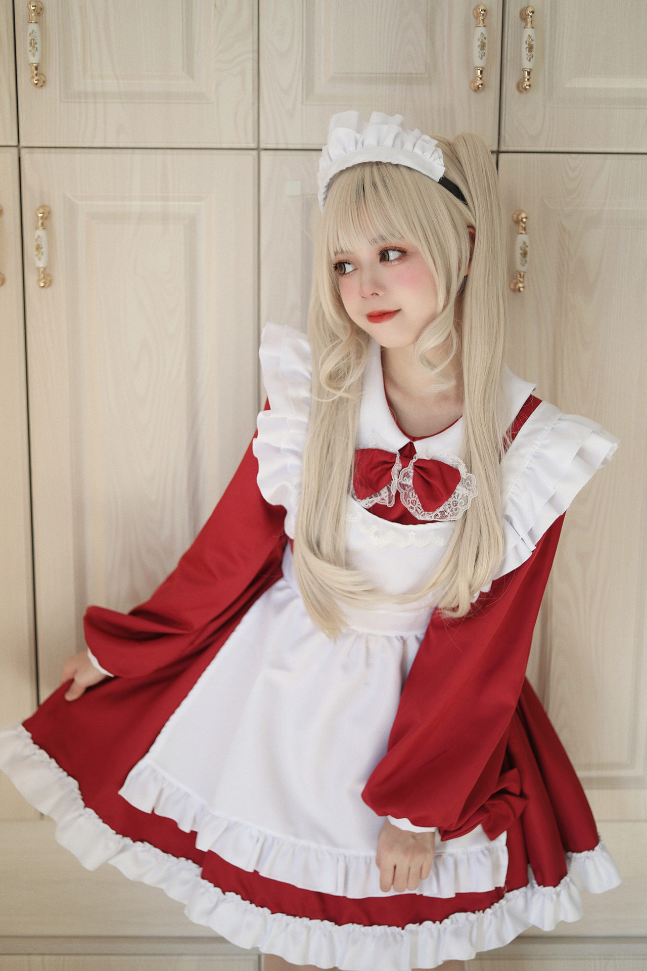 原创 超萌日系黑白女仆服 跨境 长袖女仆装 cosplay演出服