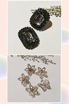Free Home Imitation Zircon Stone Flowers Black Large Drill Button Floral Disc Hair Trim DIY Material Accessories Bar Ttollita Ornaments