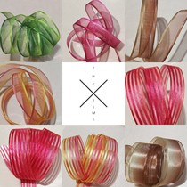 Korea Import Gradient Striped yarn Hair Accessories DIY silk with material CHIRTOLITA High-quality Shaping Yarn Ribbon