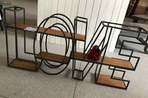 Foreign trade export original single American country style iron wood old LOVE wall rack