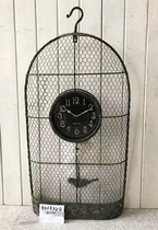 Foreign trade export original single American country style iron art old retro Birdcage shape decoration wall clock