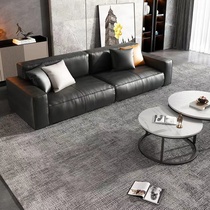 Office sofa tea table Composition minimalist Modern Business Guests reception Leisure area Tofu block genuine leather trio Place