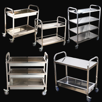 Stainless steel dining car Household food delivery silent food delivery car Snack car bowl car wine car Commercial stall cart