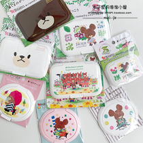 Spot Japanese portable wet towel cover school bear reading bear cover anti-pollution anti-drying reuse