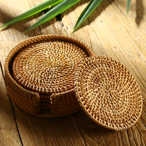 Creative Japanese handmade rattan woven Kung Fu tea accessories Tea cup mat Tea ceremony insulation mat Table mat Bowl mat Small coaster