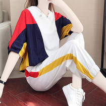 TOUCH MISS fashion casual two-piece set 2021 summer new foreign style loose sports suit womens fashion brand