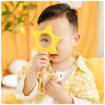 Creative New Children Photography Props Yellow Stars Magnifier 100 Days Baby Photograph Handheld Decorative Pendulum