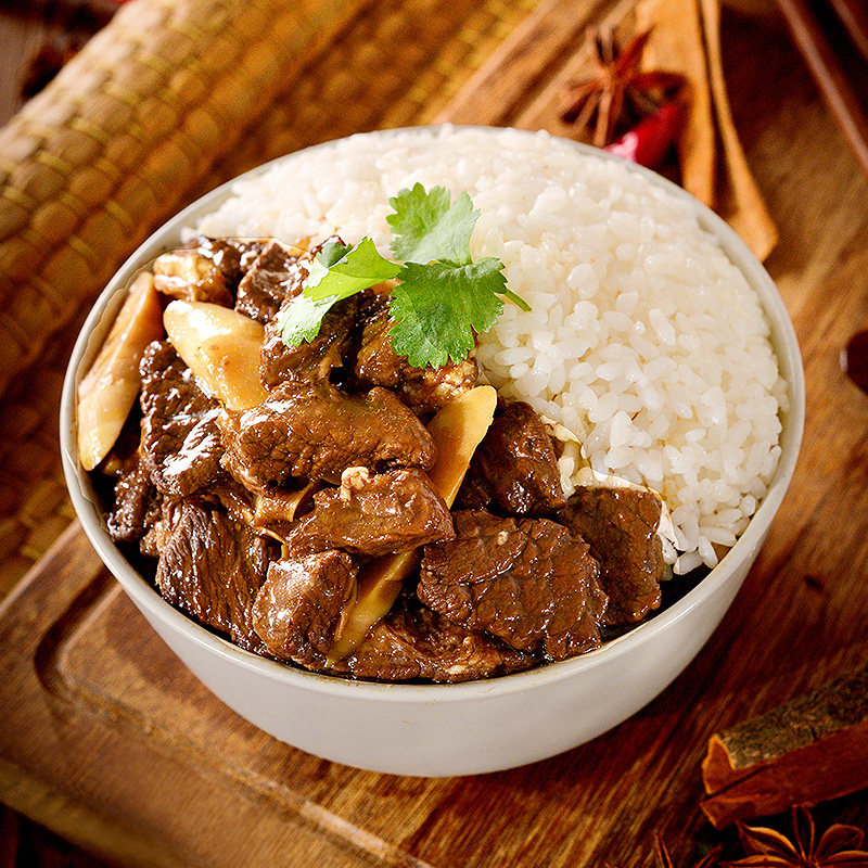 得益绿色红烧牛肉自热米饭420g方便米饭户外食品旅游懒人速食盒饭