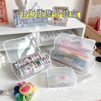 Desktop containing box Cosmetic Box Transparent Plastic Key Finishing Storage Deviner Containing Student Desk Stationery