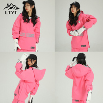 LTVT professional ski suit top womens veneer 2022 new mens warm winter windproof waterproof couple thickening double