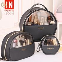 Cosmetic bag Exquisite fashion high-grade womens large capacity portable travel small transparent box Wash storage bag Home
