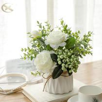 Flowers on the dining table Nordic simulation plant Floral art small potted indoor home decoration Living room desk decorative flowers