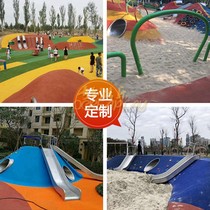Outdoor large garden landscape stainless steel drilling hole childrens tunnel climbing hole stainless steel slide amusement facilities customized