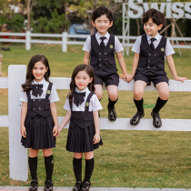 School uniforms of primary and middle school students suit suit class clothes college mens and womens childrens spring and autumn Yinglun Kindergarten to serve three sets