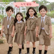 Kindergarten Landscaped Summer Junior High School Childrens School Uniform Suit Men And Womens School Uniforms Short Sleeve Children Three Sets